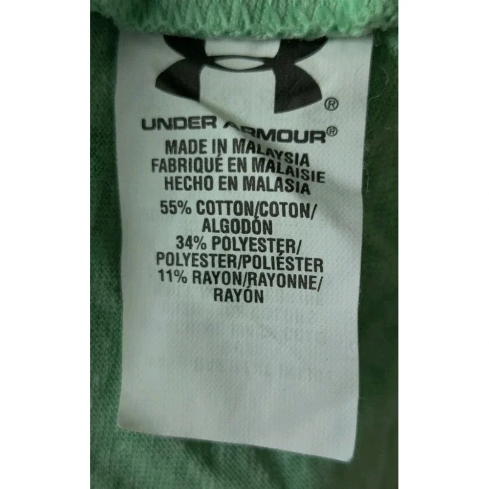 Under Armor Heat Gear Men's L Loose T-shirt New York Green/Black Cotton‎ Blend